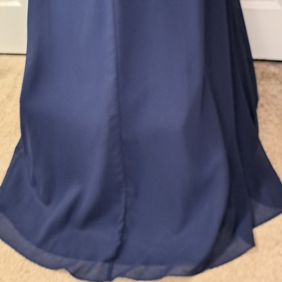 B Darlin Royal Blue With Lace Bodice Formal Gown   Size 7/8 - Picture 7 of 16